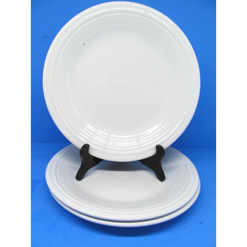 Fiesta Homer Laughlin Solid White 10.5" Dinner Plates Bundle of 3